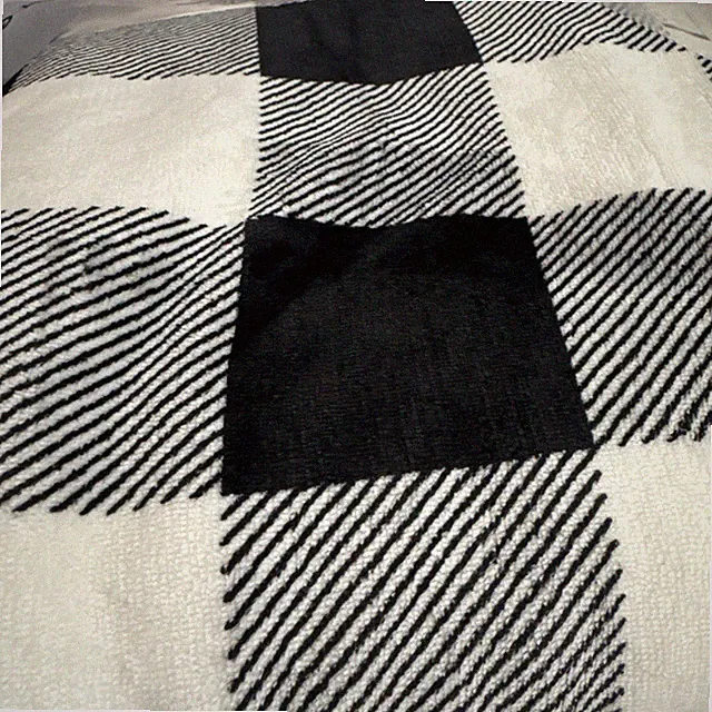 50x60 Inch Plaid Throw Blanket, Fleece Soft, Buffalo Check Decor, Black White
