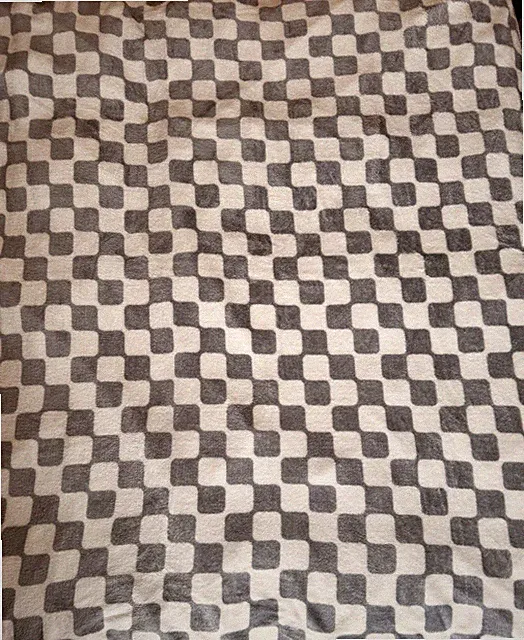 Cozy Grey and White Checkered Throw Blanket - 50” x 60”