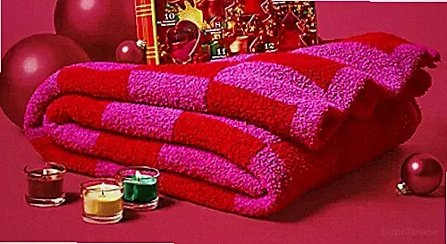 Fierce Home Cozy Knit 60" x 70" Checkered Throw Crimson/Pink 60x70 New