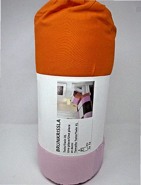 IKEA BRUNKRISSLA Comforter Set Pink Checkered Cotton/Viscose Twin/XL -NEW