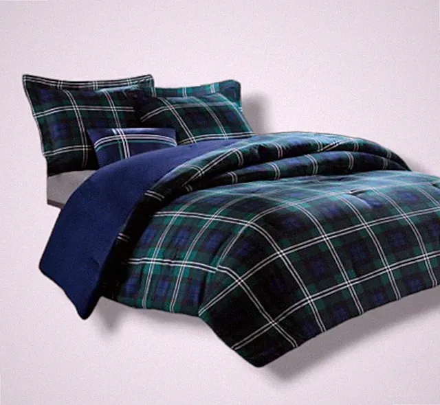 Mi Zone Green Bradley Plaid 4-Piece Comforter Set, Full/Queen