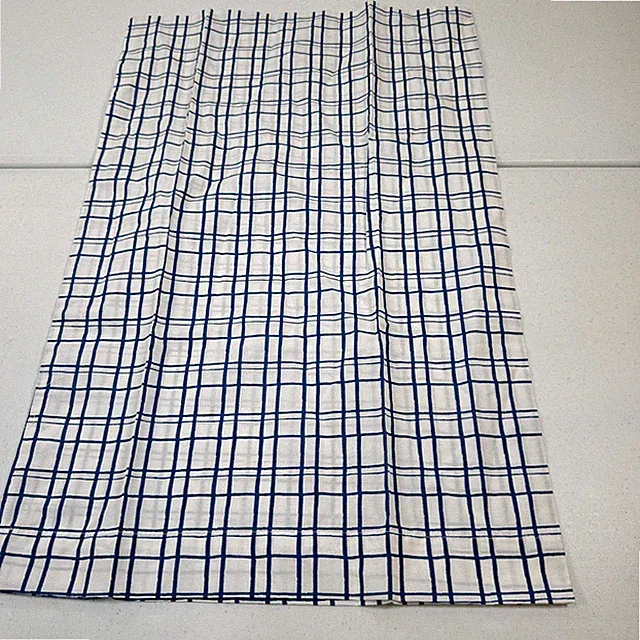 pillowcase standard blue plaid checkered cotton blend modern traditional