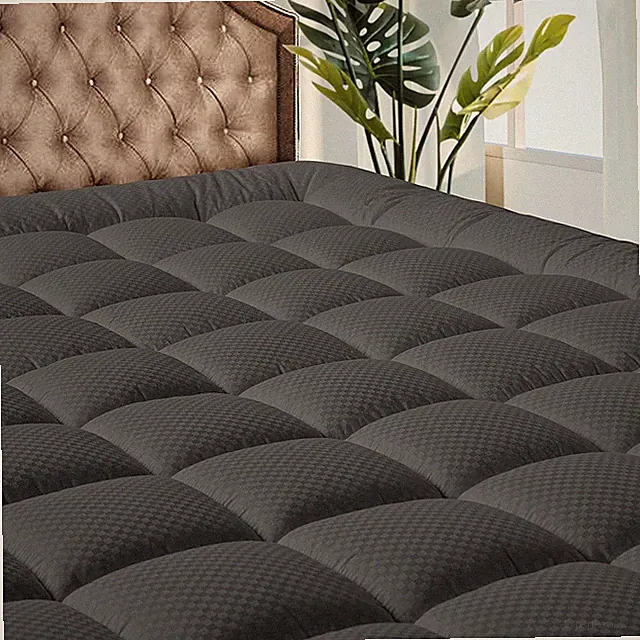 Quilted Mattress Pad Cooling Soft Bed Matress Topper Cover Fitted Deep Pocket